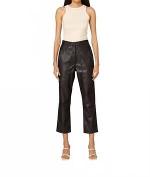 NEW AMYLYNN zoe high waisted tapered vegan pants in black